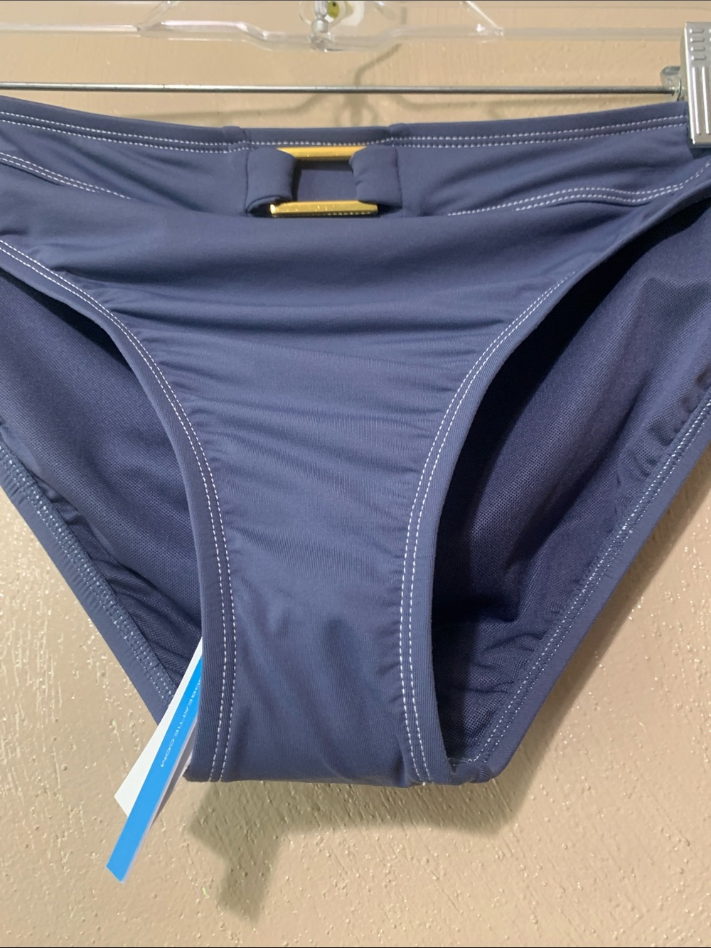 Bleu size 8 Navy Swim Brief with Gold Accent Hardware NWT $65
